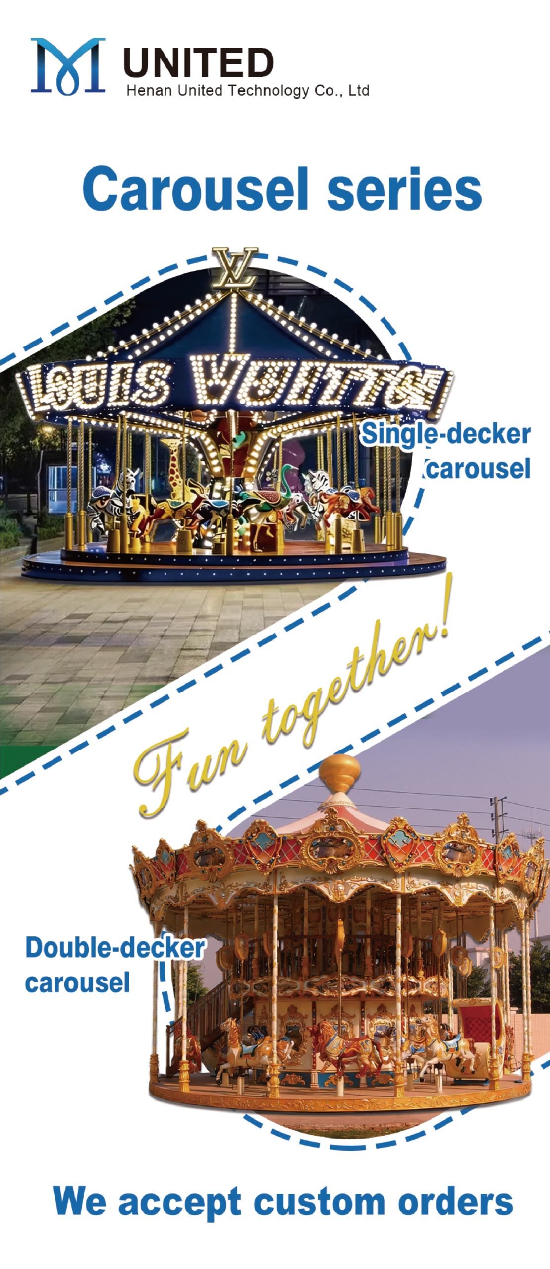 Custom Carousels for Sale Single to Double Decker